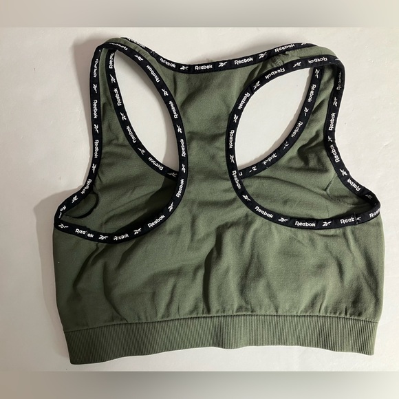 Reebok Women’s Racerback Sports Bra, XS, Olive Green/Black - Picture 2 of 4